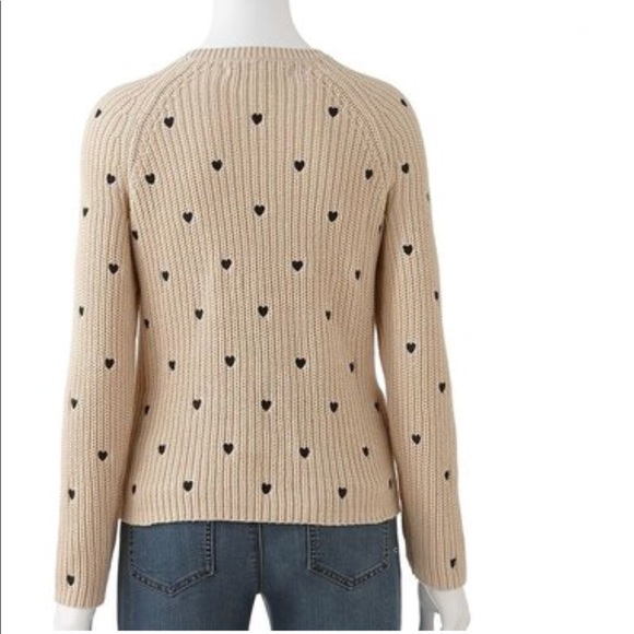 LC Lauren Conrad Heart Cropped Sweater NWOT - Picture 2 of 6